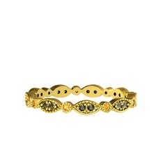 Minimal Tamtur Yüzük - Peridot ve sitrin 14 ayar altın yüzük #1dp4x0a