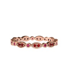 Garnet ve rodolit garnet 925 ayar rose altın kaplama gümüş yüzük