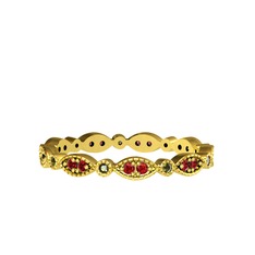 Garnet ve peridot 14 ayar altın yüzük