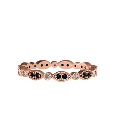 Siyah zirkon ve swarovski 18 ayar rose altın yüzük