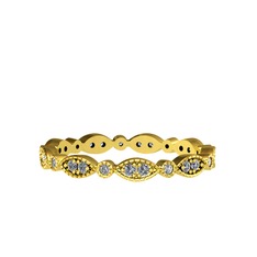 Minimal Tamtur Yüzük - Pırlanta ve swarovski 925 ayar altın kaplama gümüş yüzük (0.198 karat) #2xdmnm