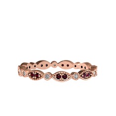 Kök yakut ve swarovski 18 ayar rose altın yüzük