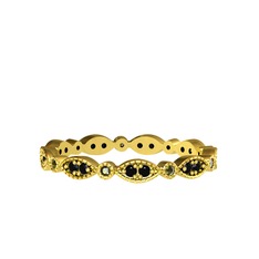 Minimal Tamtur Yüzük - Siyah zirkon ve peridot 925 ayar altın kaplama gümüş yüzük #bexm3w