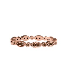 Minimal Tamtur Yüzük - Dumanlı kuvars 8 ayar rose altın yüzük #de2xju
