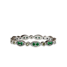 Minimal Tamtur Yüzük - Yeşil kuvars ve peridot 925 ayar gümüş yüzük #oa4iyp
