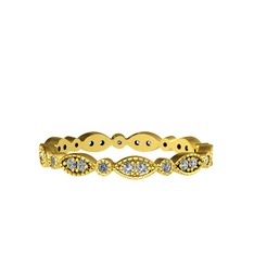 Minimal Tamtur Yüzük - Swarovski ve elmas 18 ayar altın yüzük (0.099 karat) #xplhft