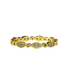 Minimal Tamtur Yüzük - Elmas ve peridot 925 ayar altın kaplama gümüş yüzük (0.198 karat) #ykkdra