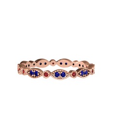 Lab safir ve garnet 14 ayar rose altın yüzük