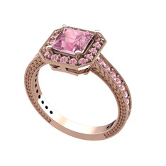 Althea Yüzük - Pembe kuvars 8 ayar rose altın yüzük #156eimv