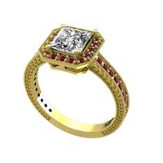 Althea Yüzük - Swarovski ve kök yakut 8 ayar altın yüzük #1gexwmn