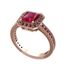 Althea Yüzük - Rodolit garnet ve kök yakut 14 ayar rose altın yüzük #1l9akef