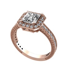 Althea Yüzük - Swarovski ve pırlanta 925 ayar rose altın kaplama gümüş yüzük (0.484 karat) #1ok5z4a