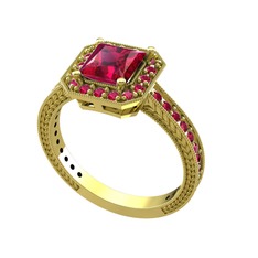 Rodolit garnet 18 ayar altın yüzük