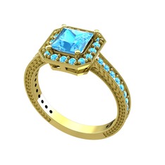 Althea Yüzük - Akuamarin 18 ayar altın yüzük #bwz5xt