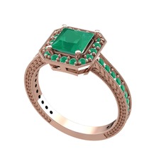 Althea Yüzük - Kök zümrüt 18 ayar rose altın yüzük #m7r6bn