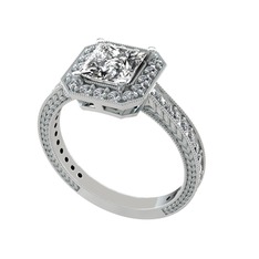 Althea Yüzük - Swarovski ve pırlanta 18 ayar beyaz altın yüzük (0.484 karat) #na3cuy