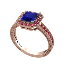 Althea Yüzük - Lab safir ve rodolit garnet 18 ayar rose altın yüzük #ryuxqt