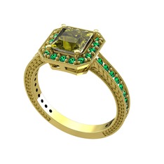Althea Yüzük - Peridot ve yeşil kuvars 14 ayar altın yüzük #uoviga