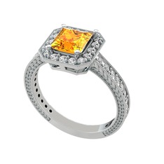 Althea Yüzük - Sitrin ve swarovski 925 ayar gümüş yüzük #voxfxw