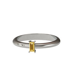 Minimal Dion Yüzük - Sitrin 18 ayar beyaz altın yüzük #nlpbq3