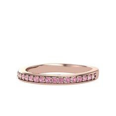 Byra Alyans - Pembe kuvars 925 ayar rose altın kaplama gümüş yüzük #1wqqc57