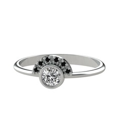 Swarovski ve siyah zirkon 925 ayar gümüş yüzük