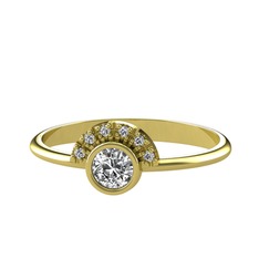 Minimal Güneş Yüzük - Beyaz zirkon 18 ayar altın yüzük #1yj7xbm