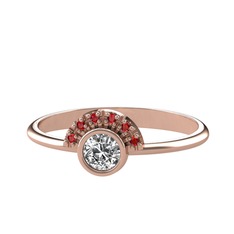 Swarovski ve garnet 18 ayar rose altın yüzük