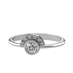 Minimal Güneş Yüzük - Swarovski 14 ayar beyaz altın yüzük #h51i8h