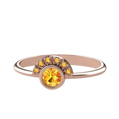 Minimal Güneş Yüzük - Sitrin 18 ayar rose altın yüzük #wywcx8