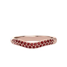 Garnet 925 ayar rose altın kaplama gümüş yüzük