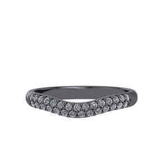 Astrid Yüzük - Pırlanta 925 ayar siyah rodyum kaplama gümüş yüzük (0.261 karat) #1kfaw9r