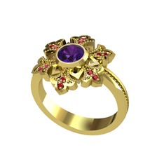 Lumi Kar Tanesi Yüzük - Ametist ve garnet 14 ayar altın yüzük #1chbb5i