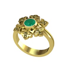 Lumi Kar Tanesi Yüzük - Kök zümrüt ve peridot 925 ayar altın kaplama gümüş yüzük #1l8uq9r