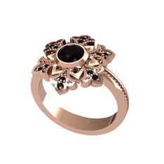 Siyah zirkon 18 ayar rose altın yüzük