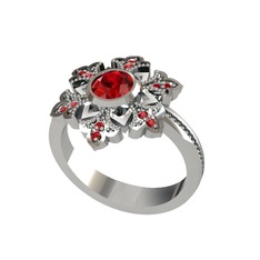 Lumi Kar Tanesi Yüzük - Garnet 925 ayar gümüş yüzük #1ymcrty