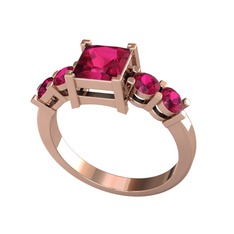 Pya 5 Taş Yüzük - Rodolit garnet 8 ayar rose altın yüzük #10hpmlw