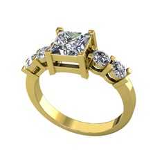 Pya 5 Taş Yüzük - Pırlanta 8 ayar altın yüzük (1.88 karat) #1lri53x