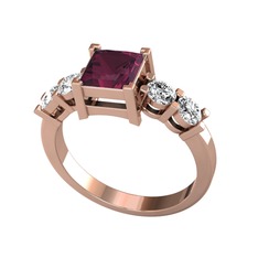 Kök yakut ve swarovski 8 ayar rose altın yüzük