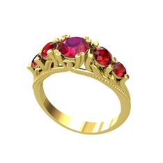 Rodolit garnet ve garnet 14 ayar altın yüzük