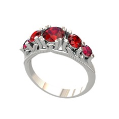 Garnet ve rodolit garnet 8 ayar beyaz altın yüzük