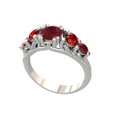 Kök yakut ve garnet 925 ayar gümüş yüzük
