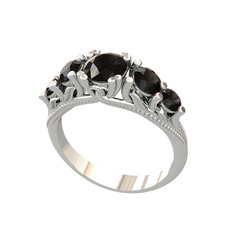 Eden 5 Taş Yüzük - Siyah zirkon 925 ayar gümüş yüzük #vr9gr5