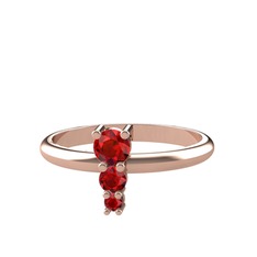 Madga Yüzük - Garnet 925 ayar rose altın kaplama gümüş yüzük #1ebiea5
