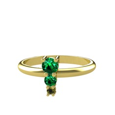 Madga Yüzük - Yeşil kuvars ve peridot 14 ayar altın yüzük #1gxuk52