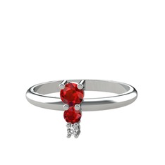 Madga Yüzük - Garnet ve swarovski 925 ayar gümüş yüzük #1ralvqu