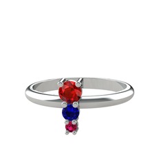 Madga Yüzük - Garnet, lab safir ve rodolit garnet 925 ayar gümüş yüzük #1wusjw9