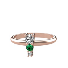 Swarovski ve yeşil kuvars 8 ayar rose altın yüzük