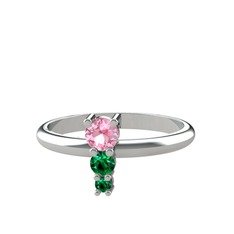Madga Yüzük - Pembe kuvars ve yeşil kuvars 925 ayar gümüş yüzük #atcu9o