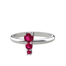 Madga Yüzük - Rodolit garnet 18 ayar beyaz altın yüzük #bpt2ea